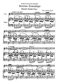 Крейслер - Романтическая колыбельная для скрипки op.9 - Клавир - первая страница